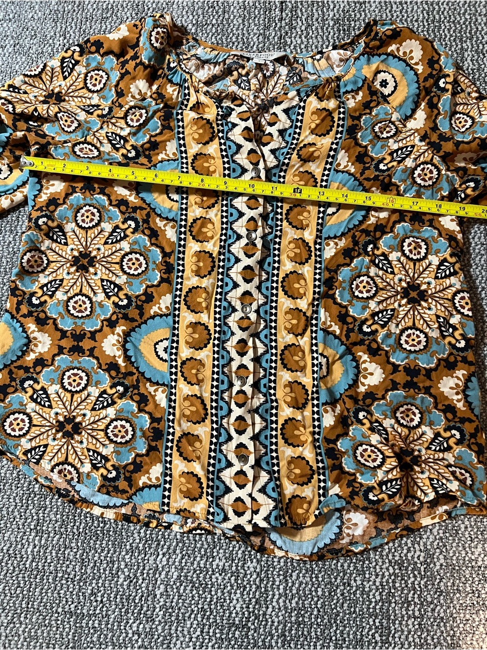 Liverpool Los Angeles Boho Paisley Button Front Blouse Small - Picture 3 of 5